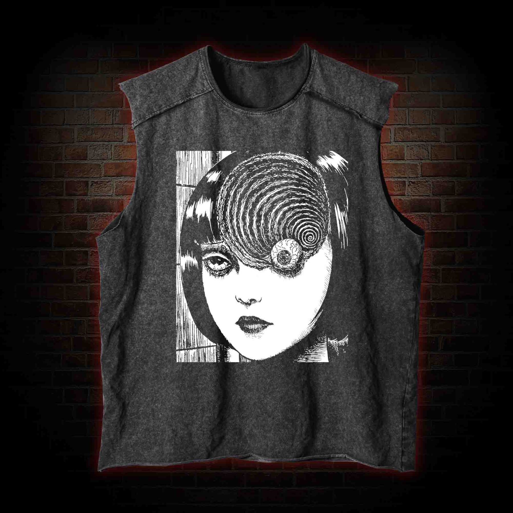 Horror Eyeball Washed Tank Top