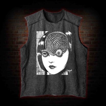 Horror Eyeball Washed Tank Top