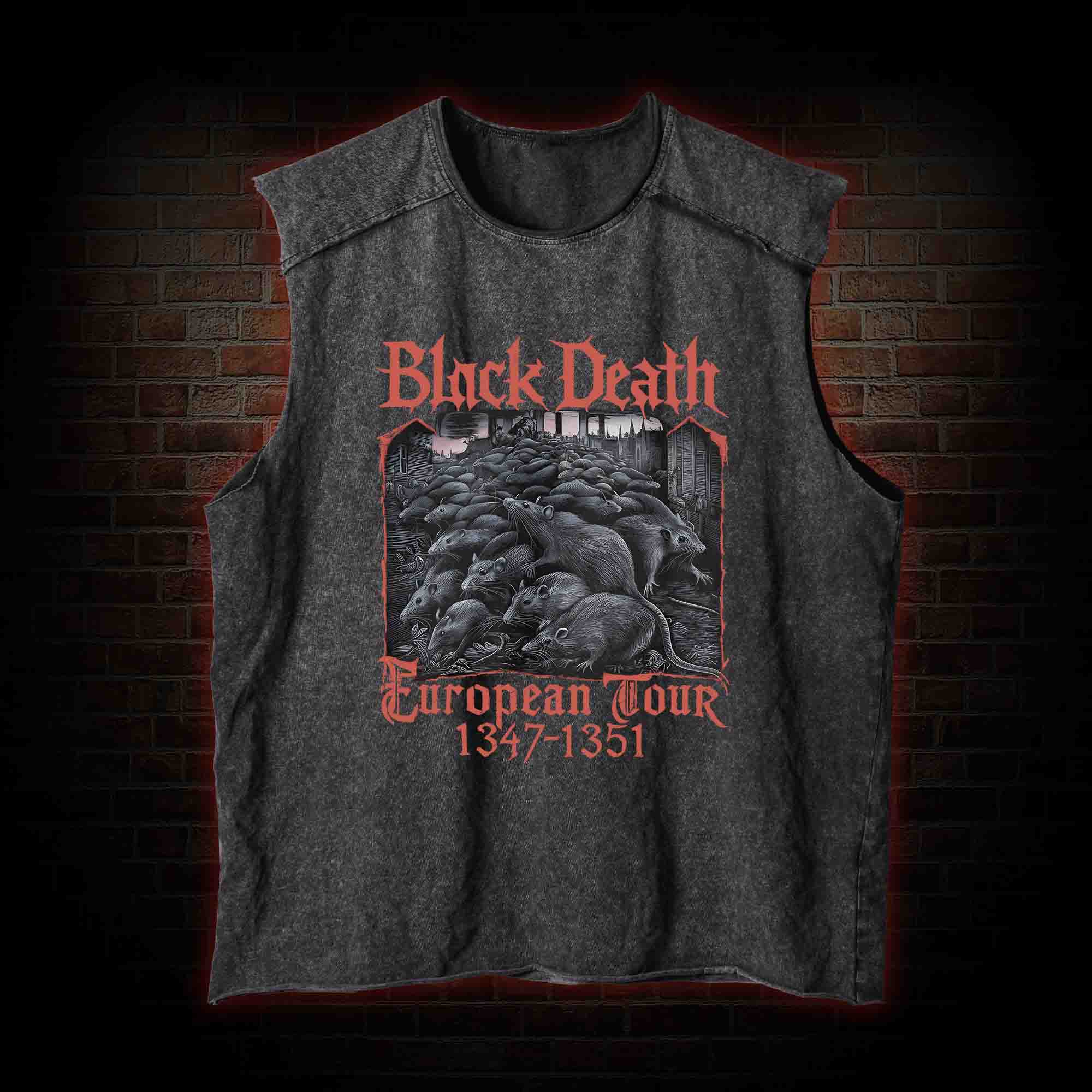 Vintage Black Death European Tour Vintage Washed Tank Top