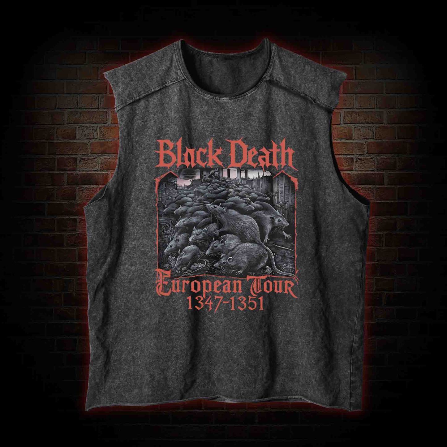 Vintage Black Death European Tour Vintage Washed Tank Top