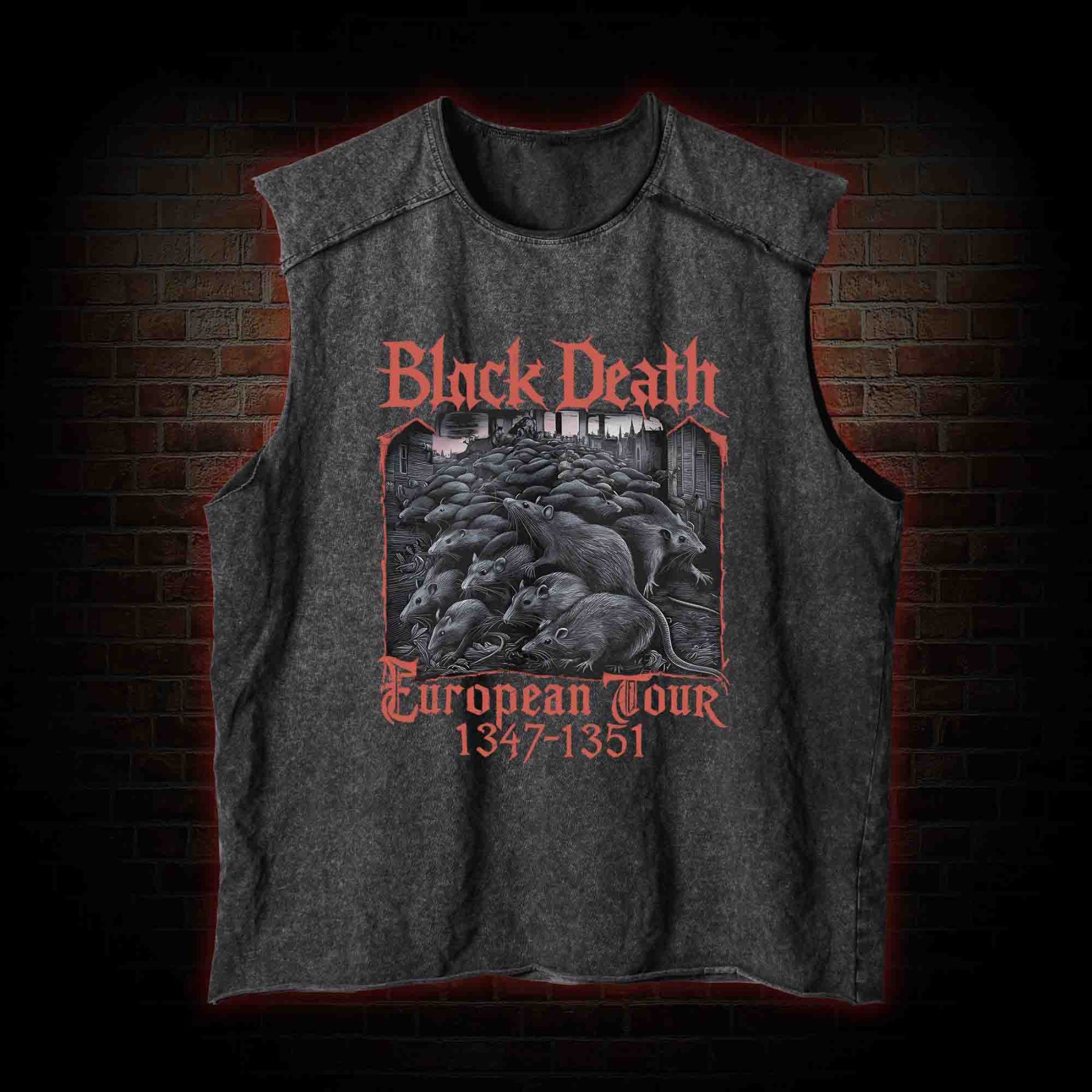 Vintage Black Death European Tour Vintage Washed Tank Top