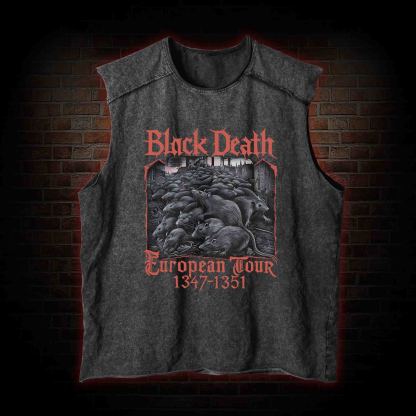 Vintage Black Death European Tour Vintage Washed Tank Top