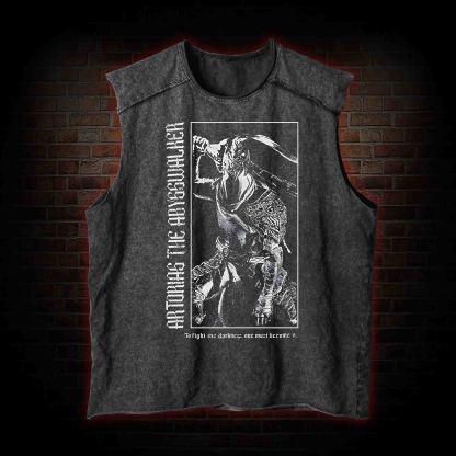 To Fight the Darkness One Must Become It Vintage Washed Tank Top