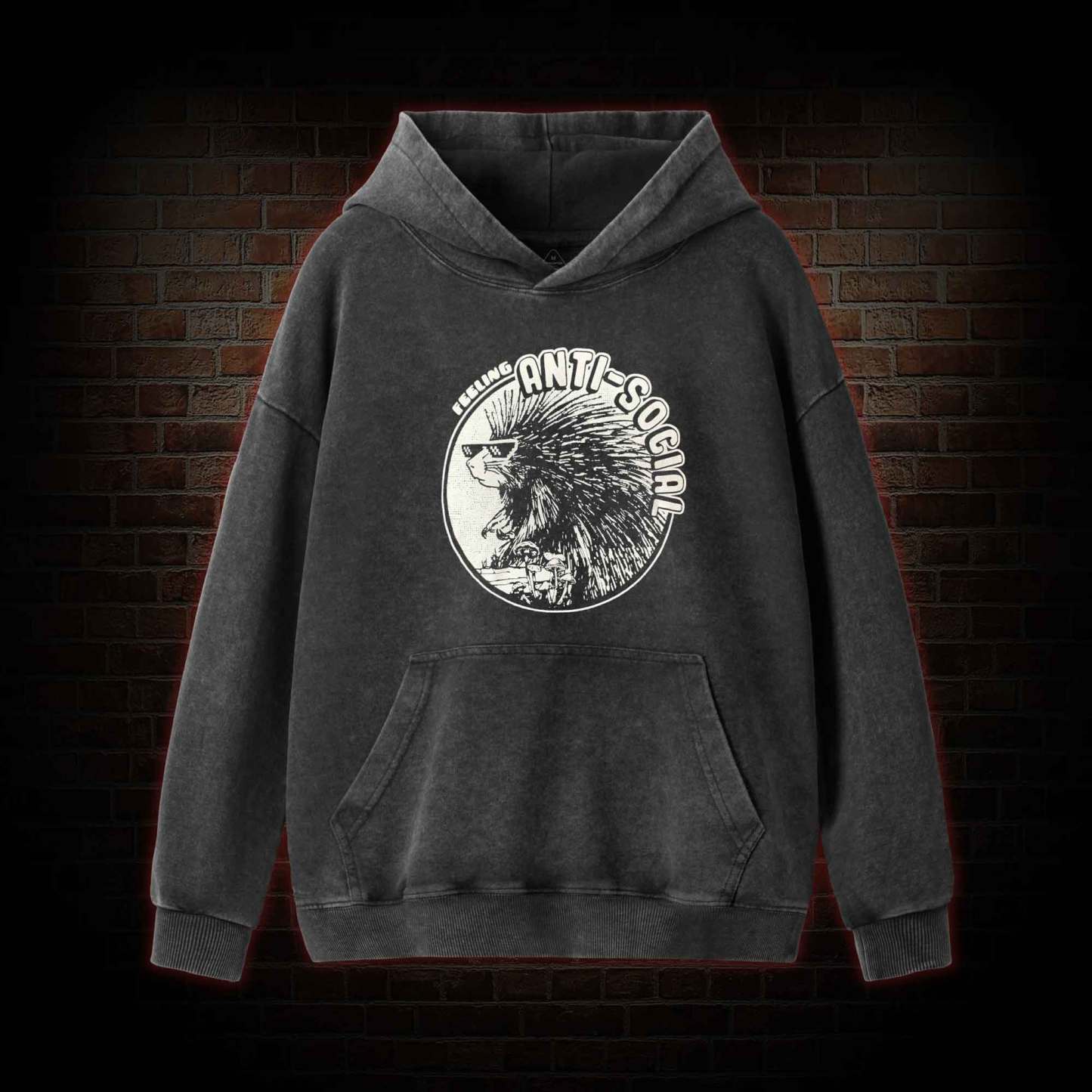 Feeling Anti-Social Washed Hoodie