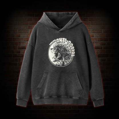 Feeling Anti-Social Washed Hoodie