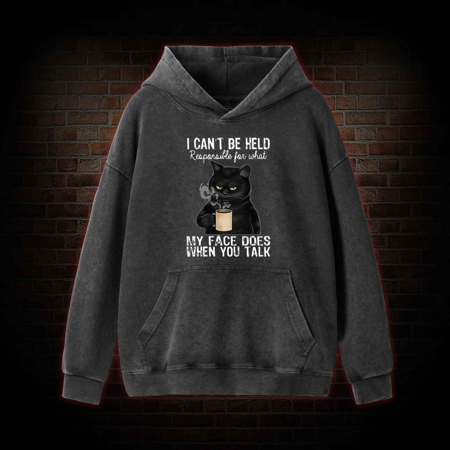I Can’t Be Held Responsible For What My Face Does Washed Hoodie