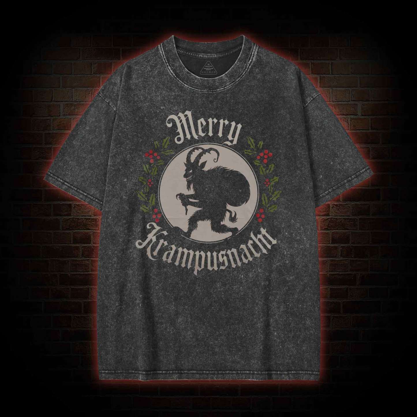 Merry Krampusnacht Washed T-shirt
