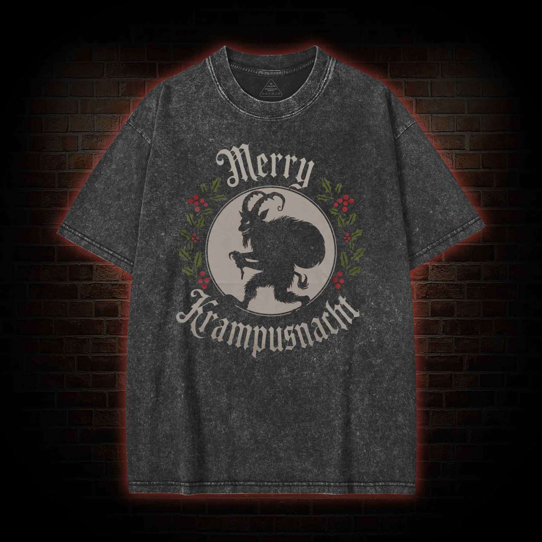 Merry Krampusnacht Washed T-shirt