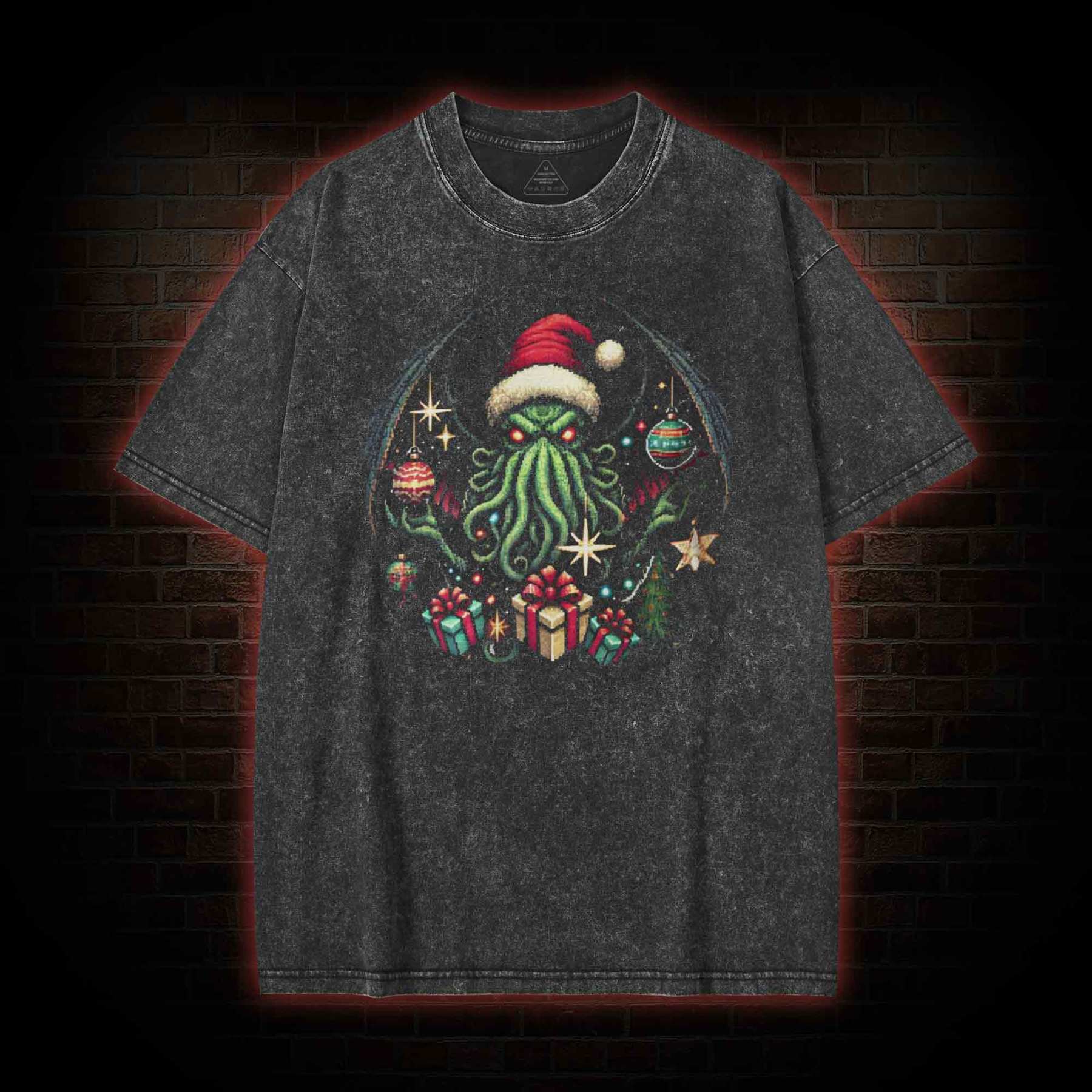 Cthulhu Christmas Washed T-shirt