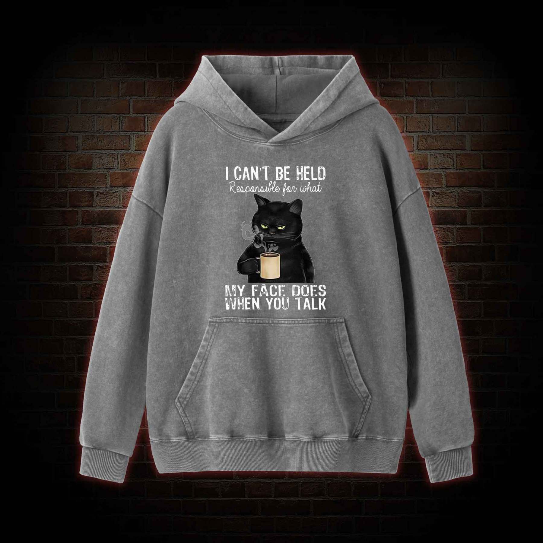 I Can’t Be Held Responsible For What My Face Does Washed Hoodie