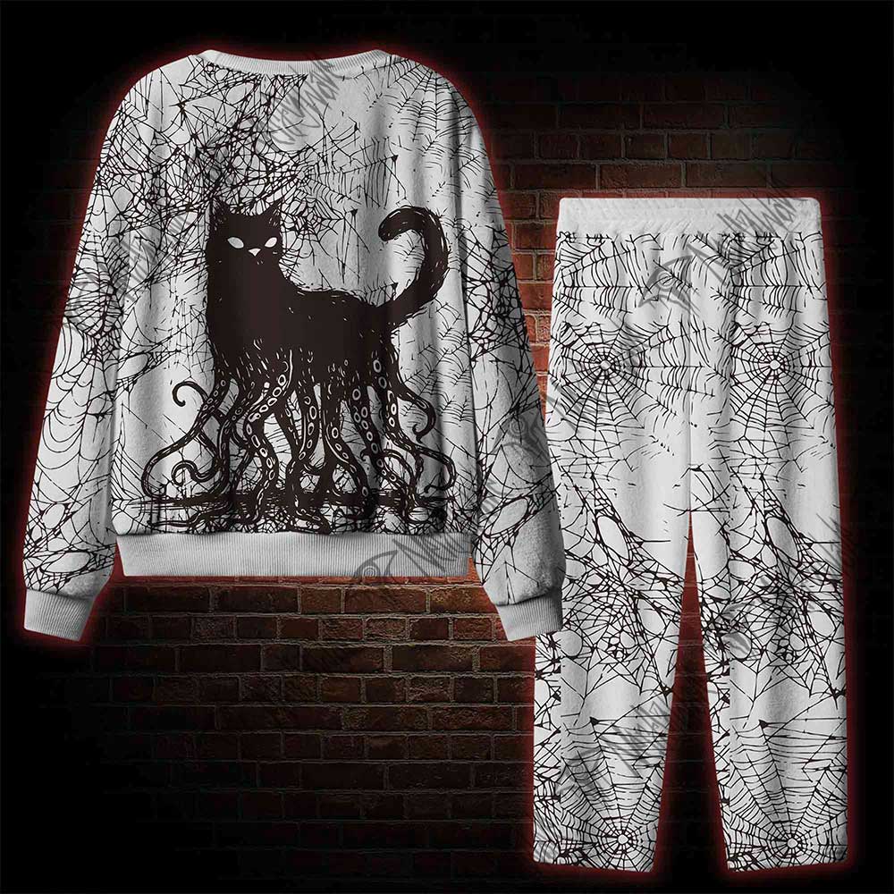 Octopus And Black Cat Cozy Pajama Sets
