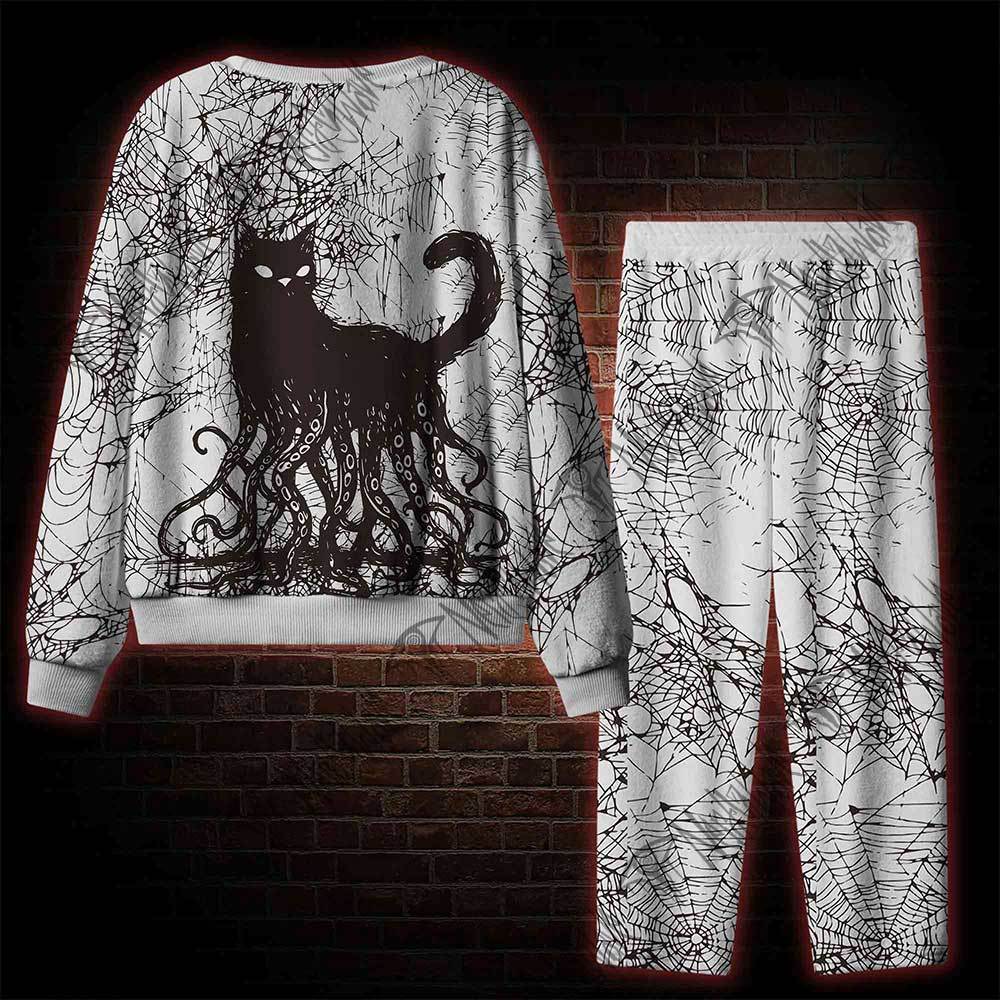 Octopus And Black Cat Cozy Pajama Sets