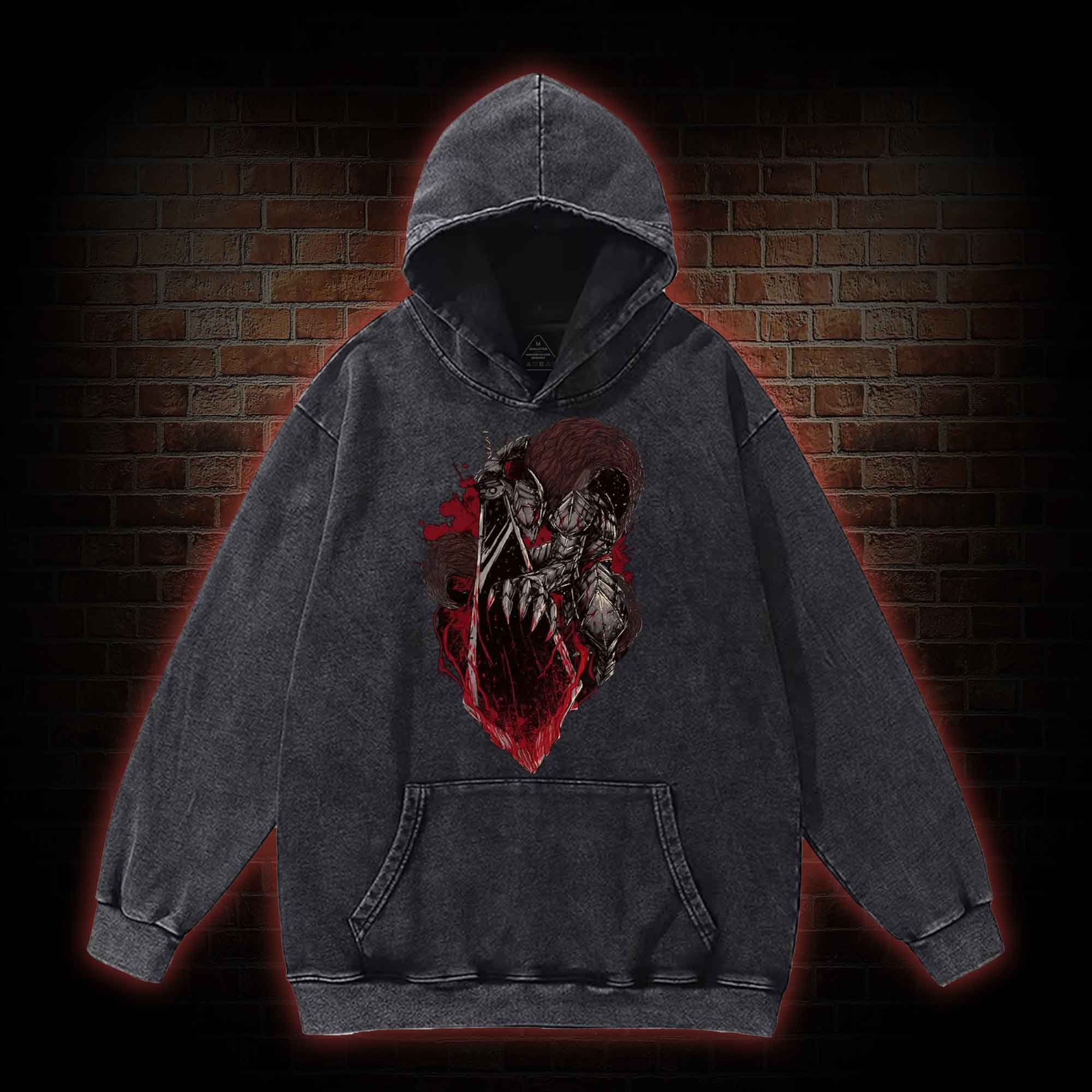 Black Swordsman Washed Hoodie