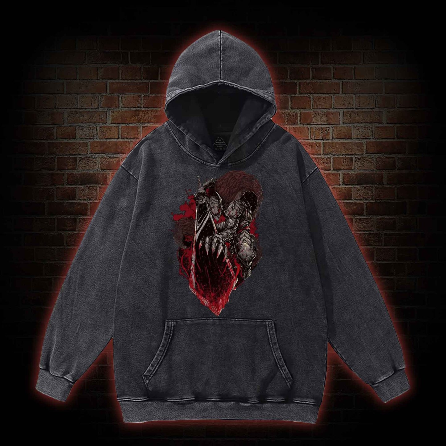 Black Swordsman Washed Hoodie