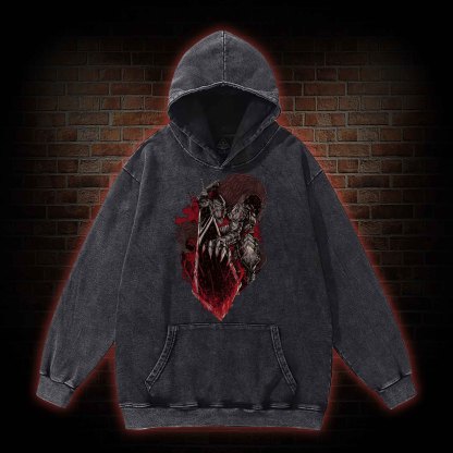 Black Swordsman Washed Hoodie