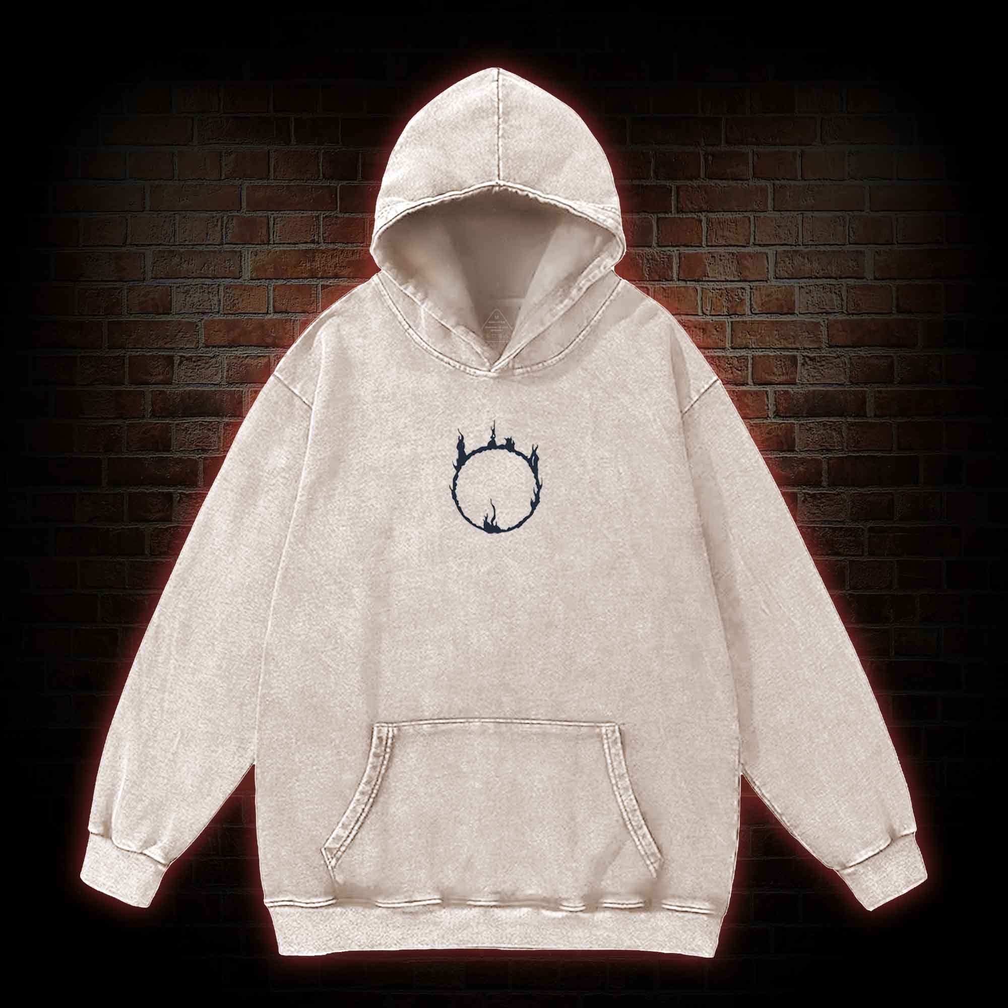 Abyss Vintage Back Print Washed Hoodie