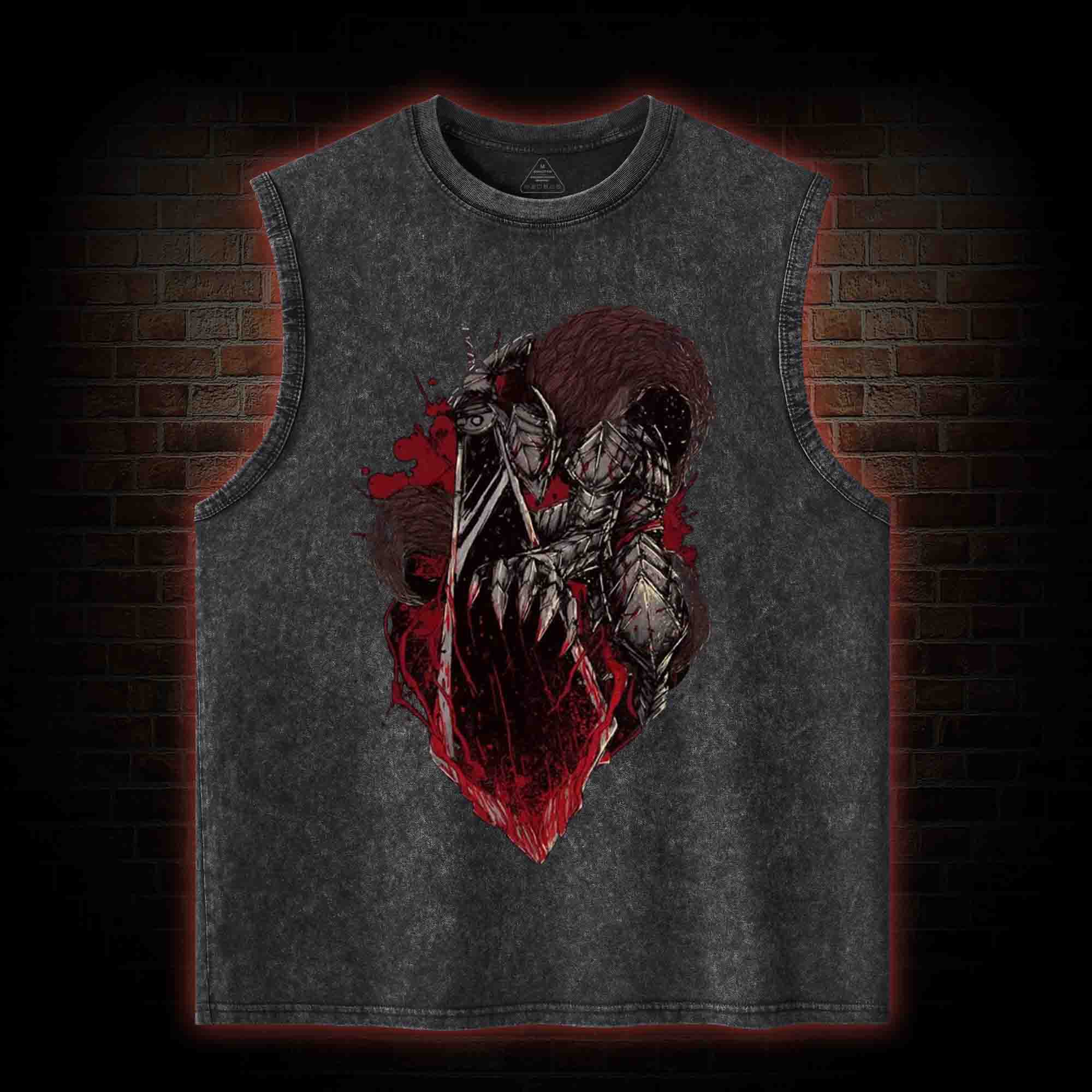 Black Swordsman Washed Tank Top