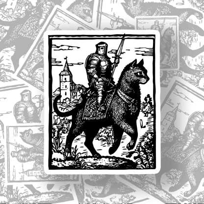 Knight Cat Rider Sticker