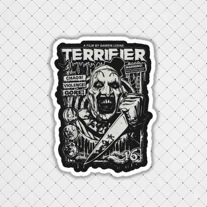 Warning Chaos Violence Bloodshed Sticker