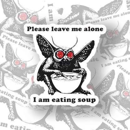 Mothman Eating Soup Sticker