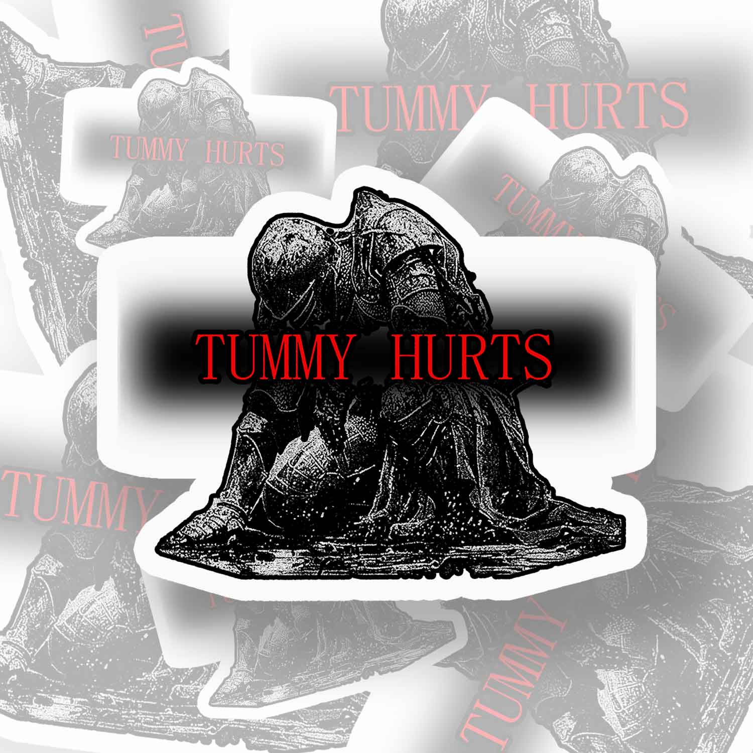 Retro Tummy Hurts Sticker