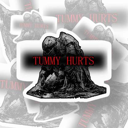 Retro Tummy Hurts Sticker
