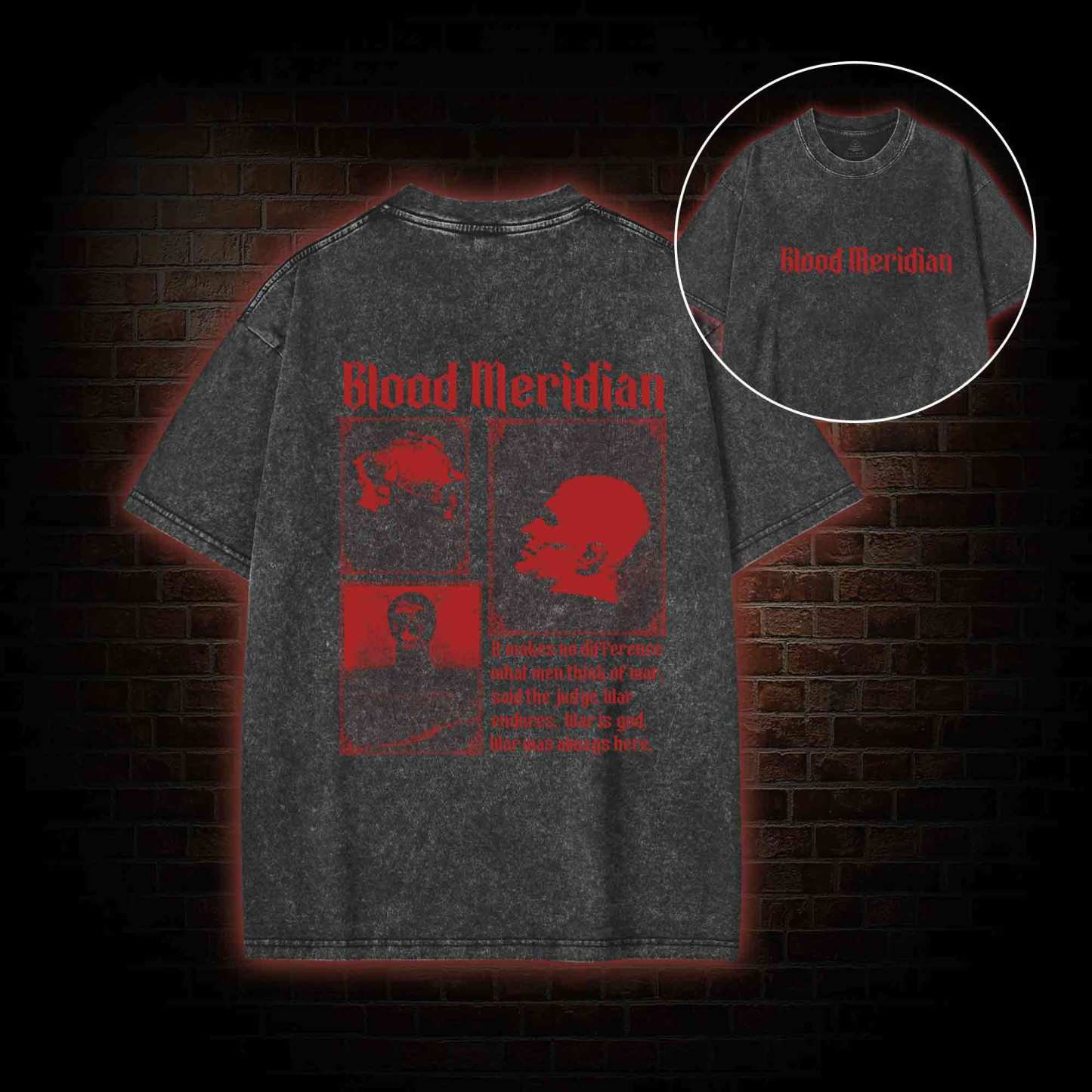 Blood Meridian Vintage Back Print Washed T-shirt