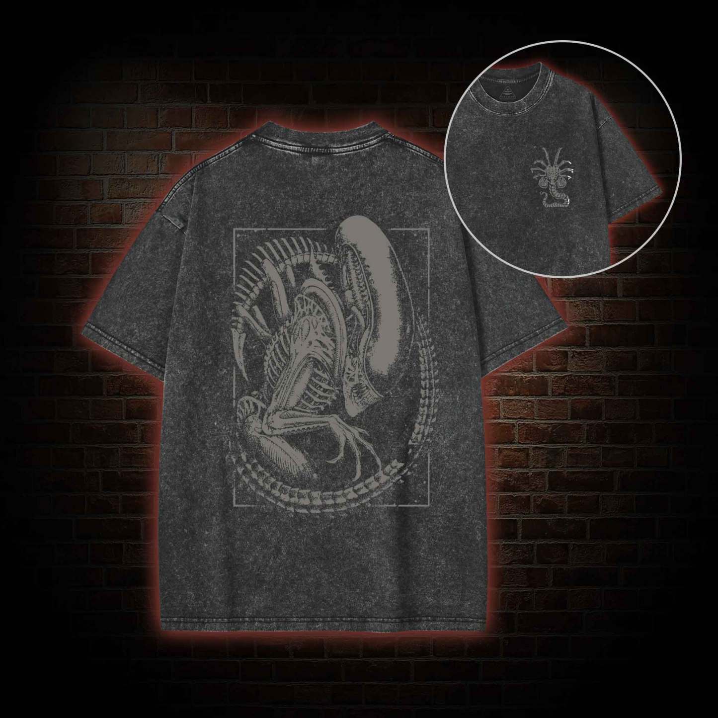Alien Vintage Back Print Washed T-shirt