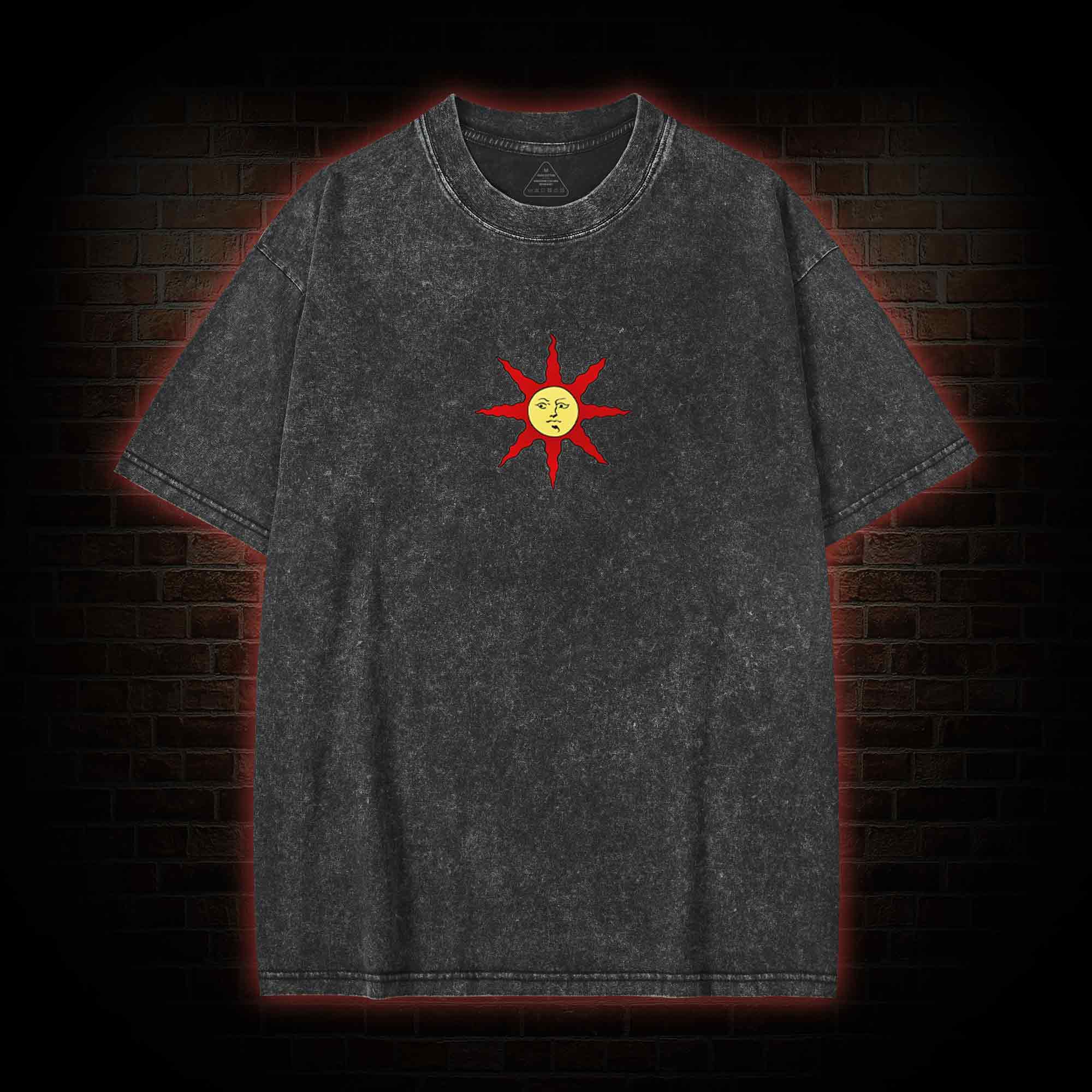 Praise the Sun Back Print Washed T-shirt