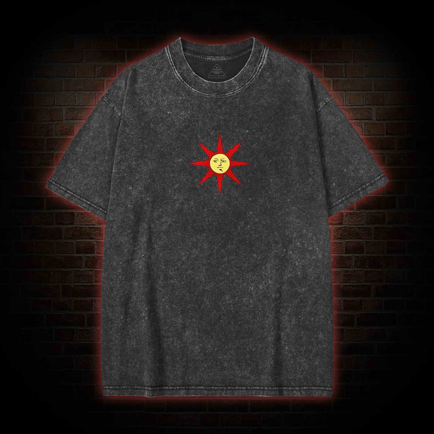 Praise the Sun Back Print Washed T-shirt