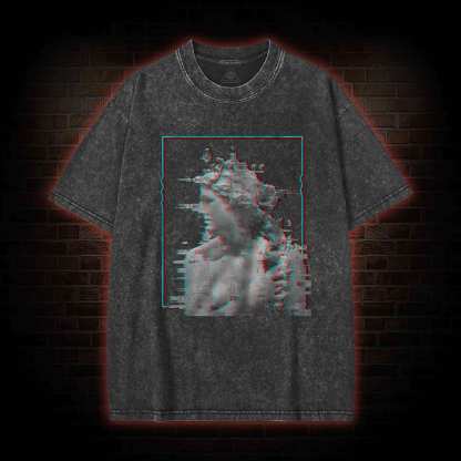 Vaporwave Glitch Washed T-shirt