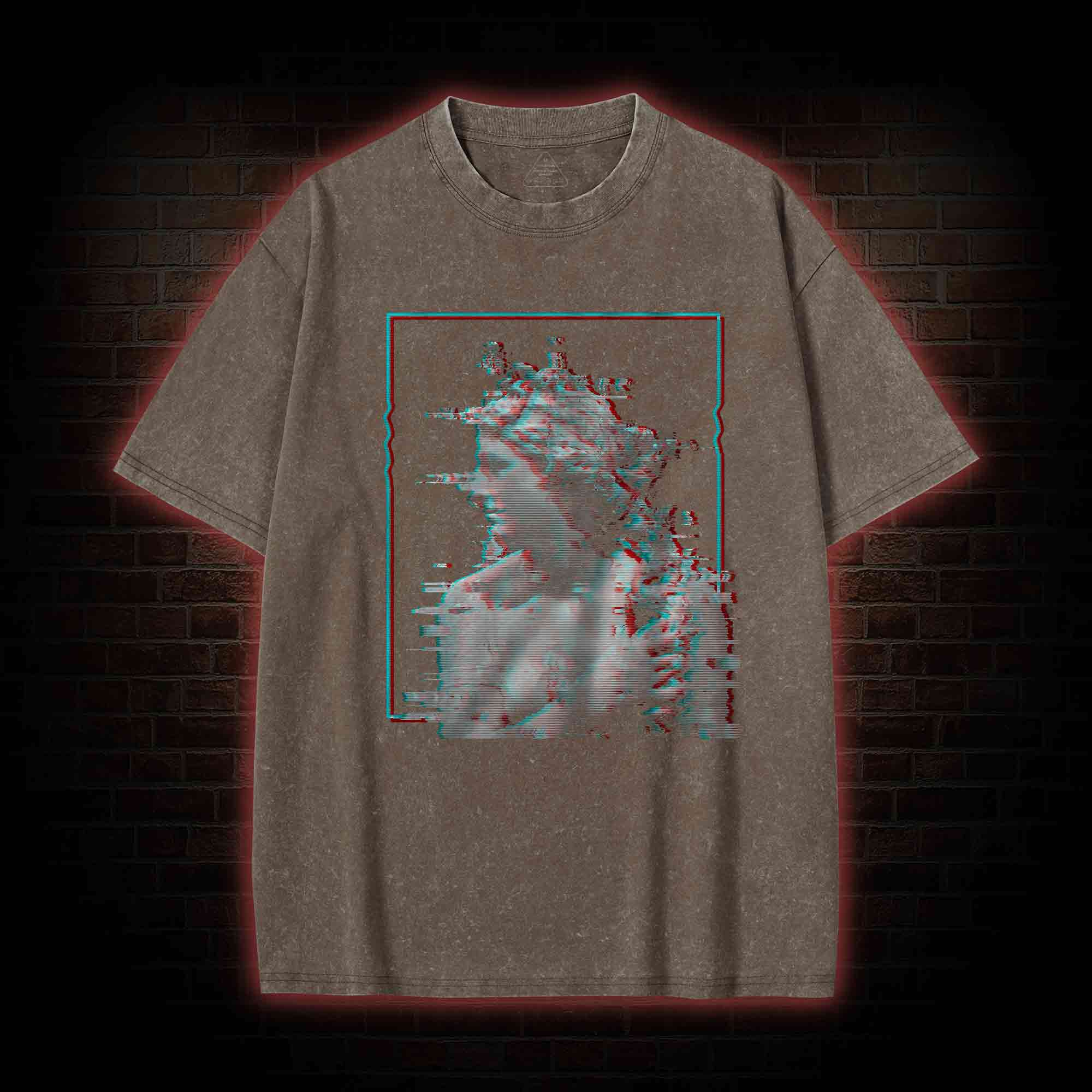 Vaporwave Glitch Washed T-shirt