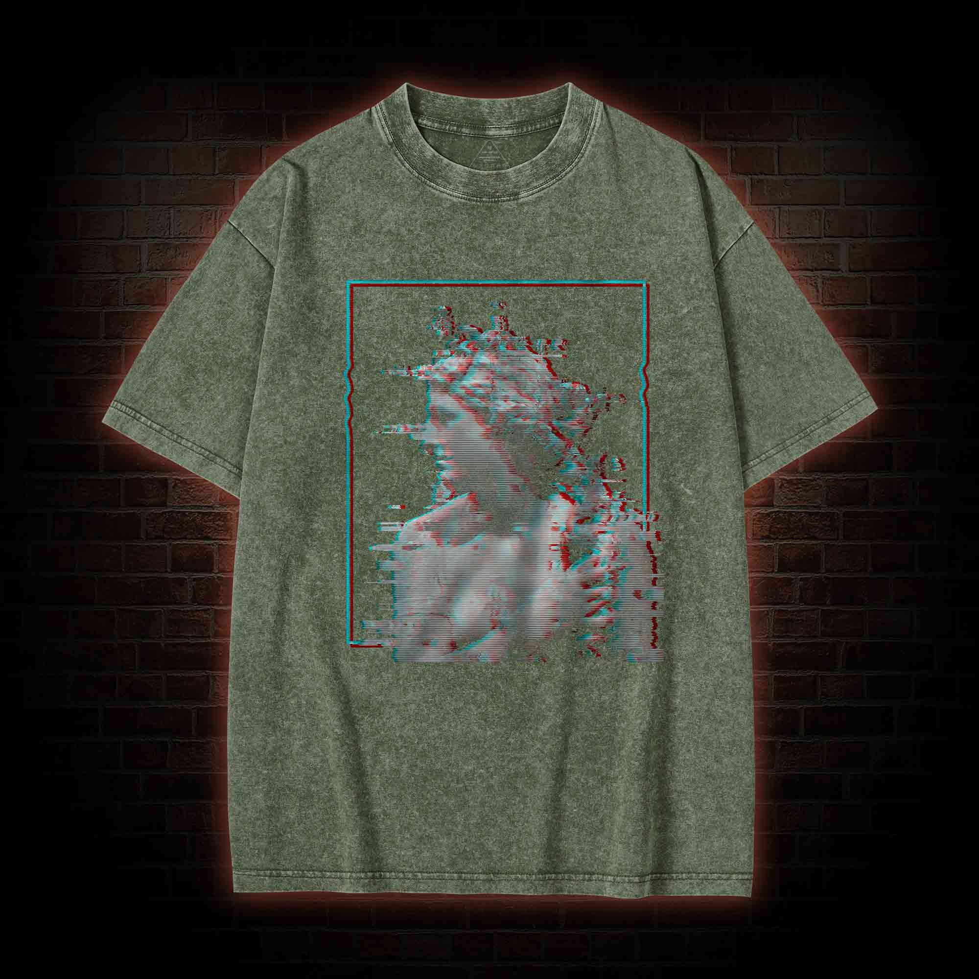 Vaporwave Glitch Washed T-shirt