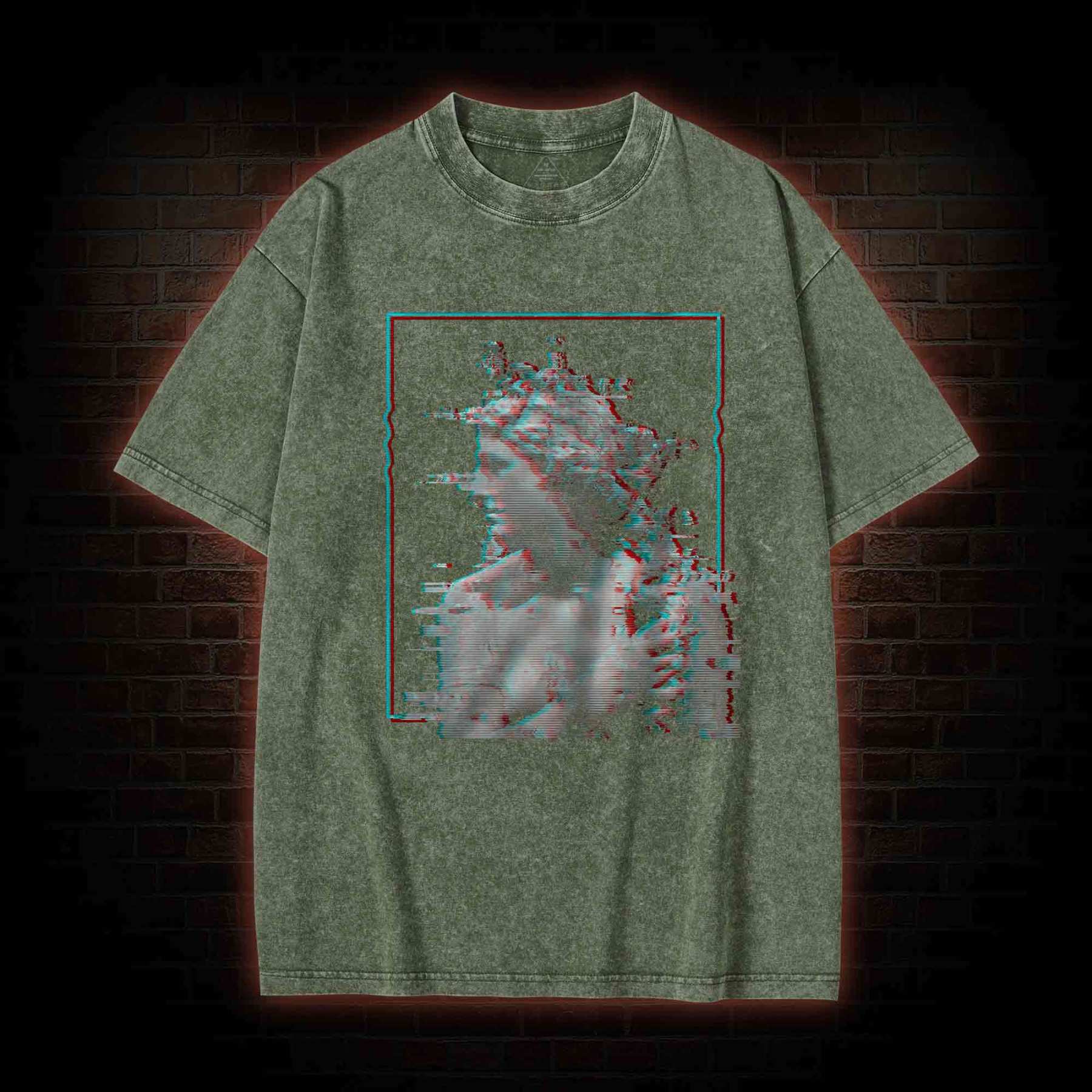 Vaporwave Glitch Washed T-shirt