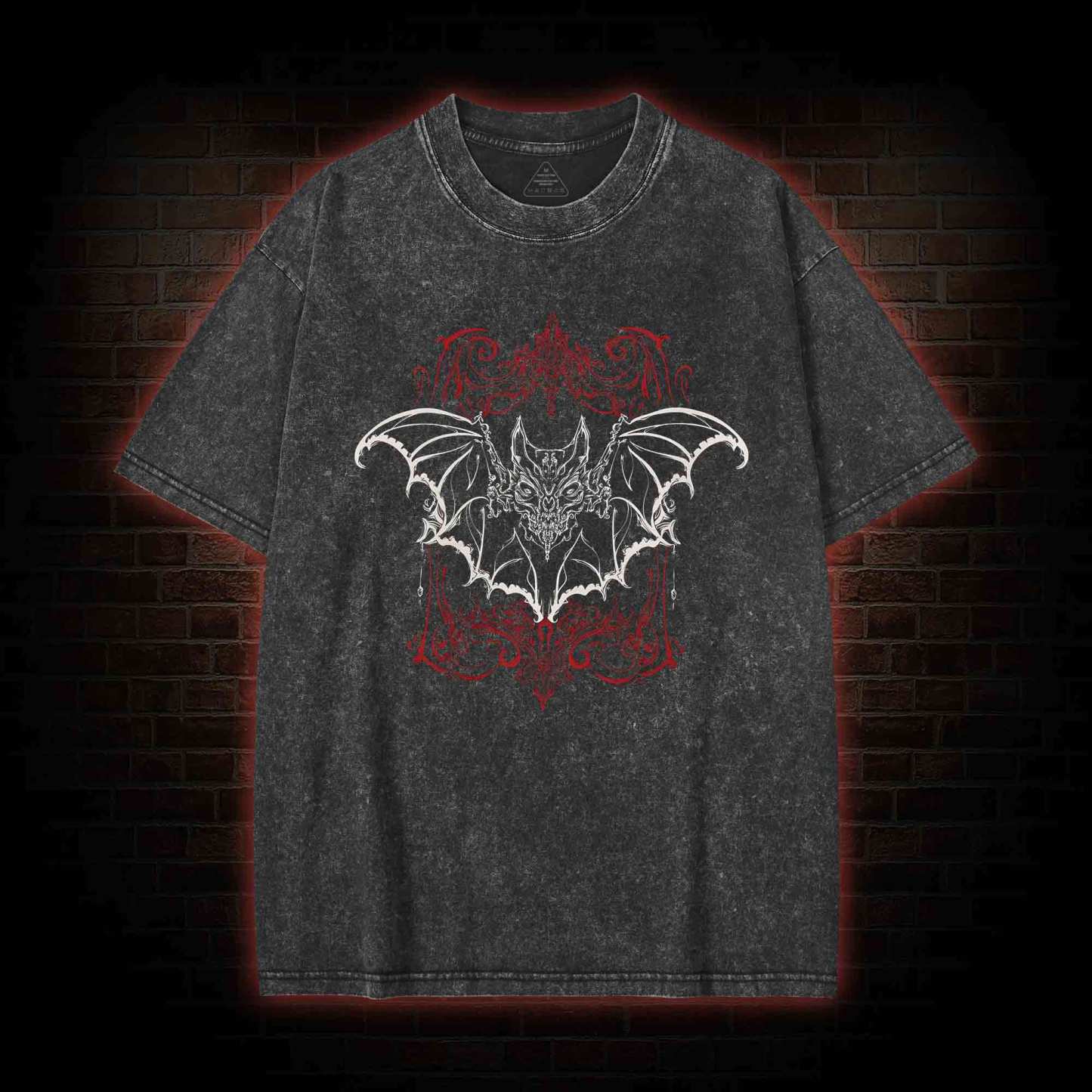 Spooky Vampire Bat Washed T-shirt
