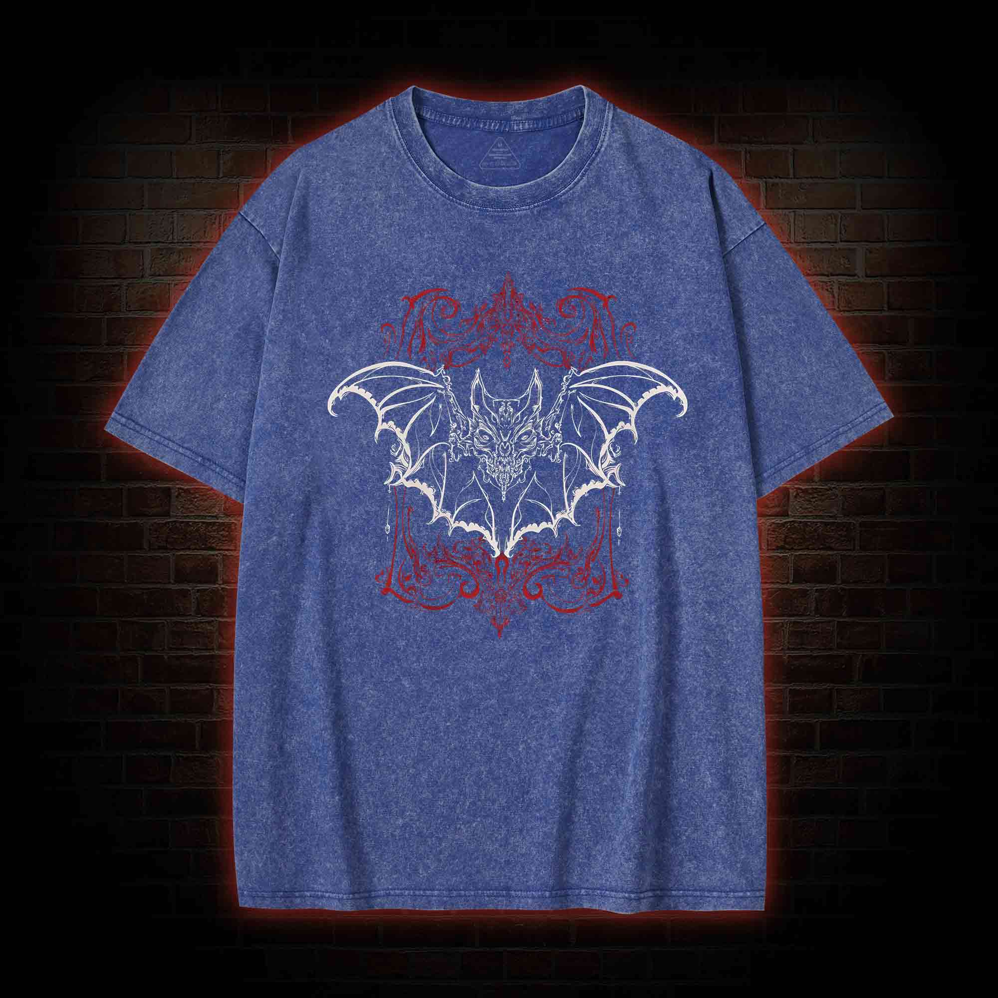 Spooky Vampire Bat Washed T-shirt