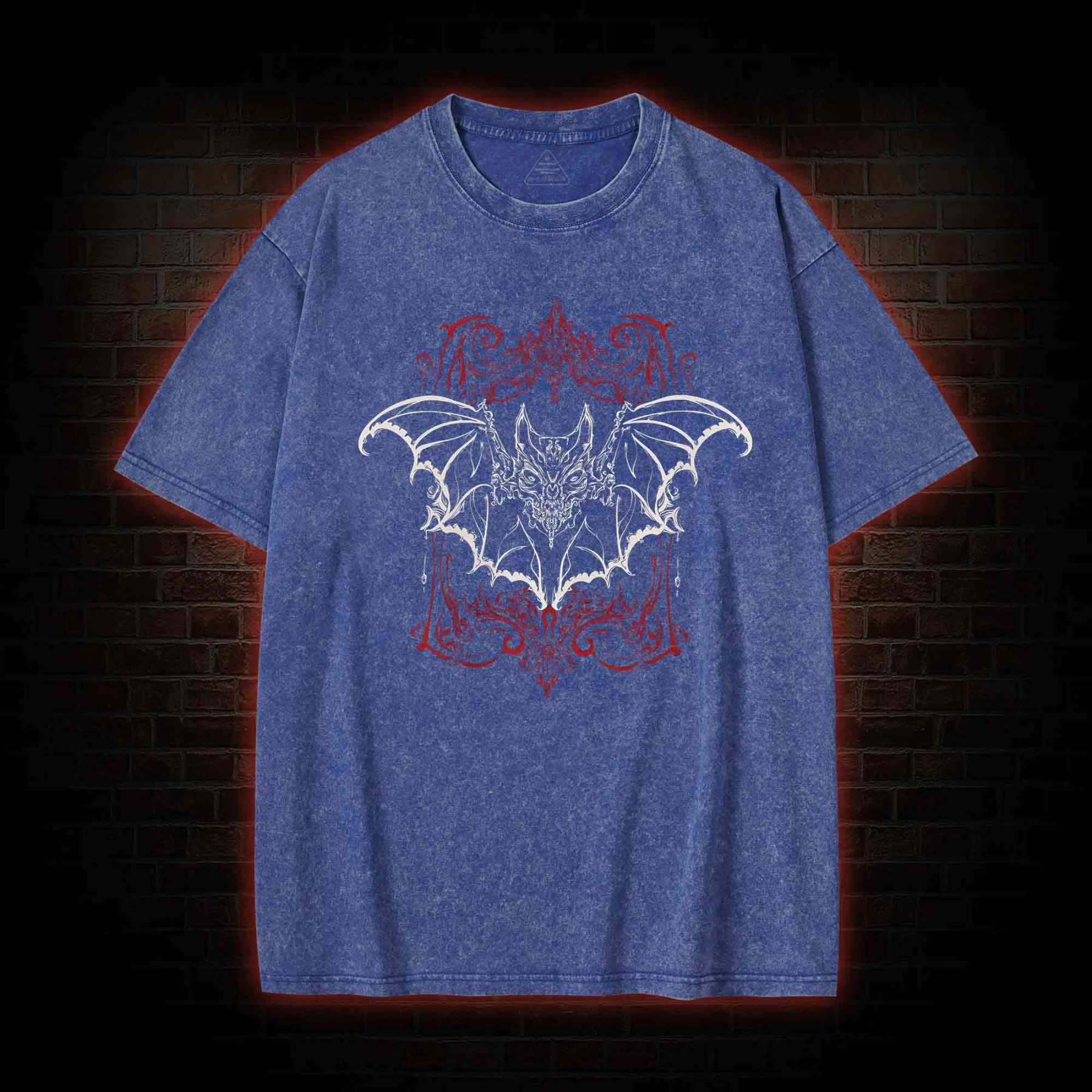 Spooky Vampire Bat Washed T-shirt