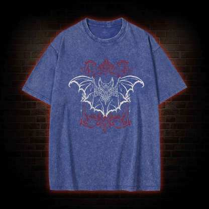 Spooky Vampire Bat Washed T-shirt