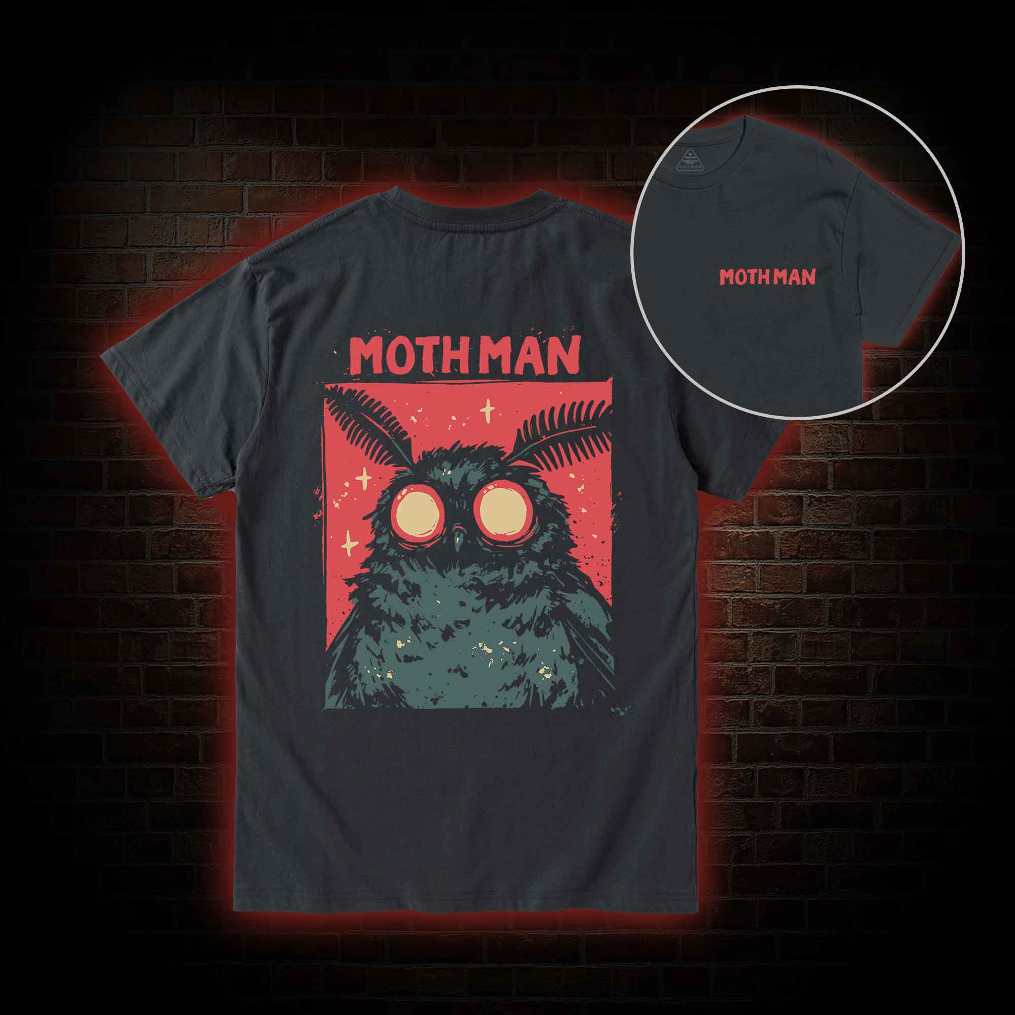 Cryptid Mothman Back Print T-Shirt