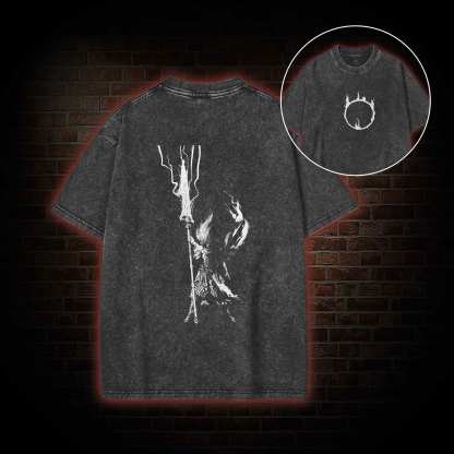 King of the Storm Back Print Washed T-shirt