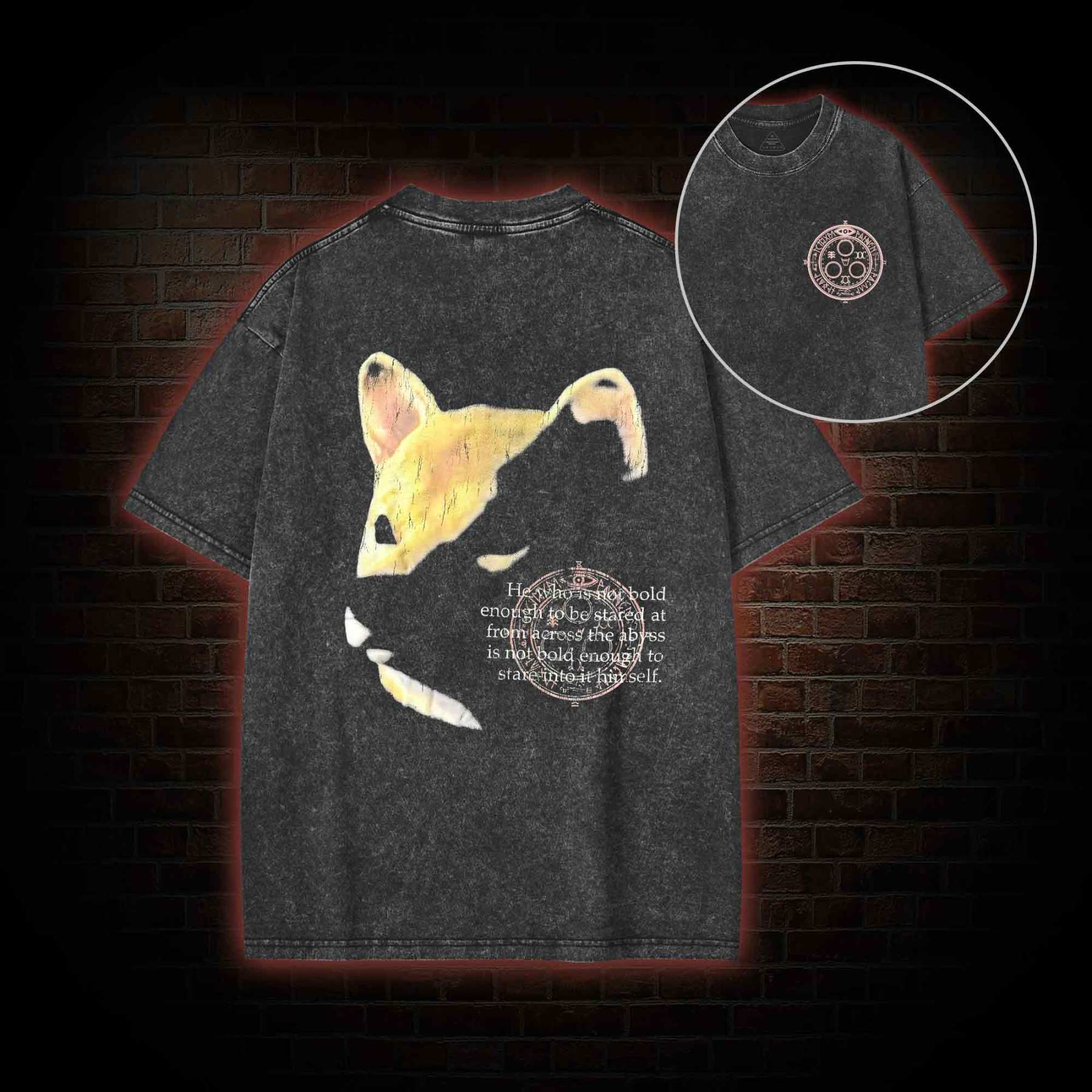 Shiba Back Print Washed T-shirt