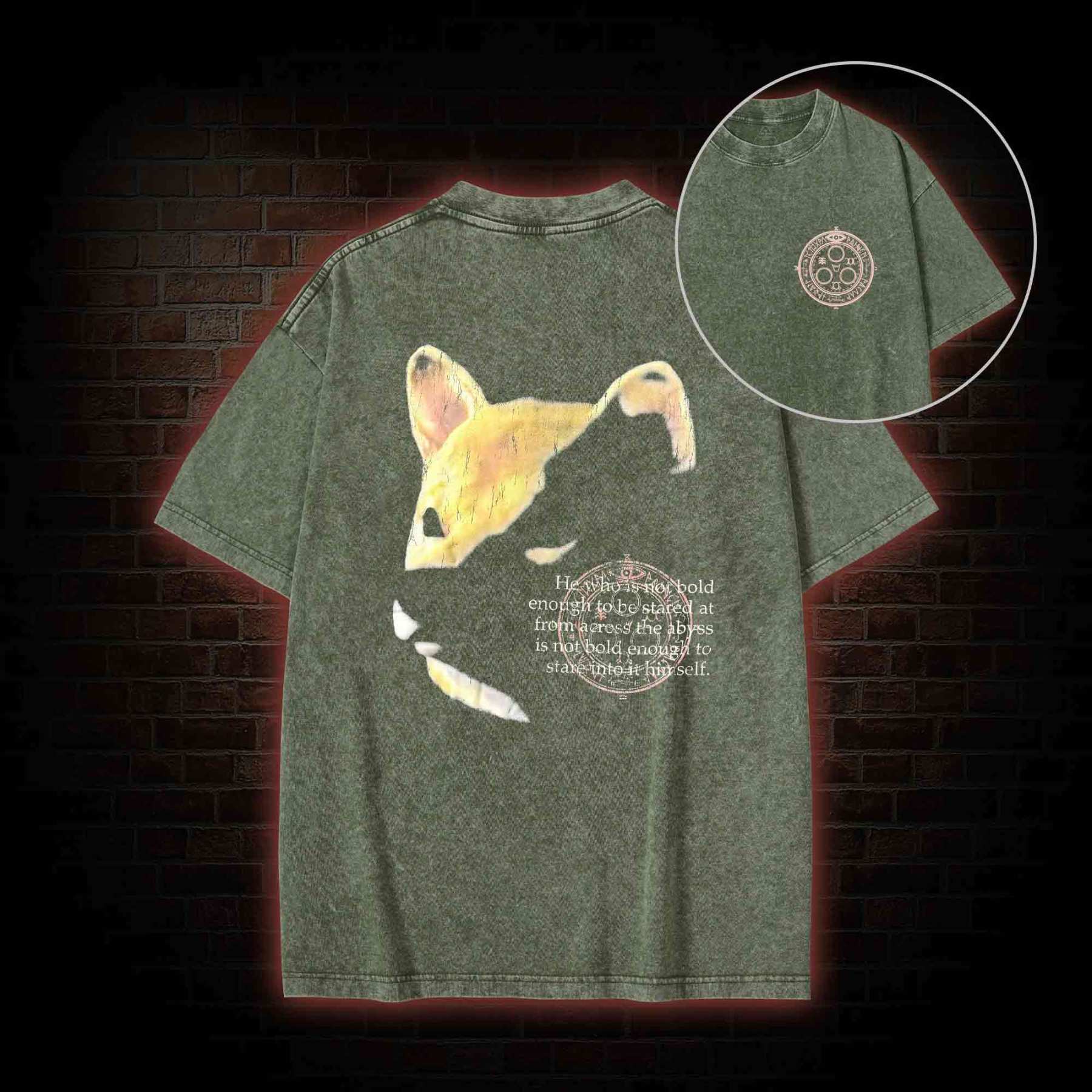 Shiba Back Print Washed T-shirt