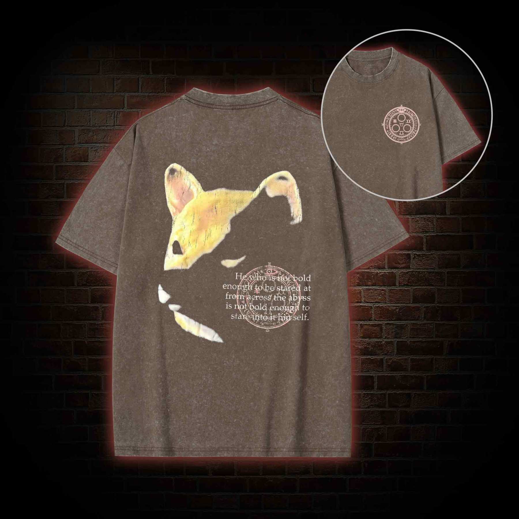 Shiba Back Print Washed T-shirt