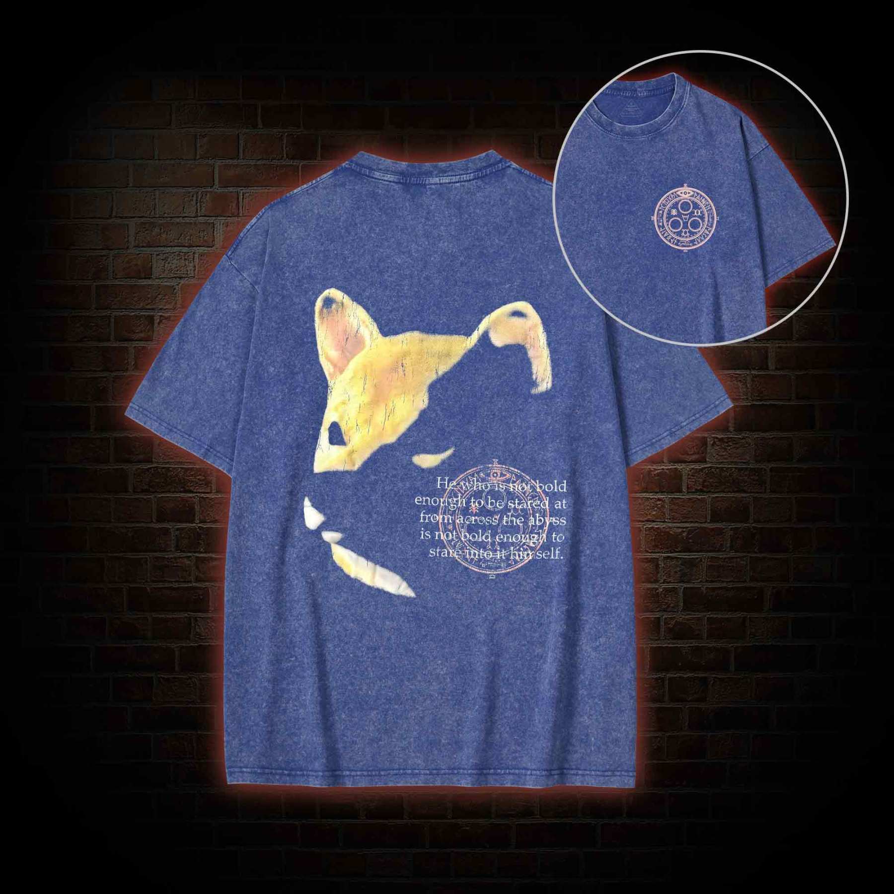 Shiba Back Print Washed T-shirt