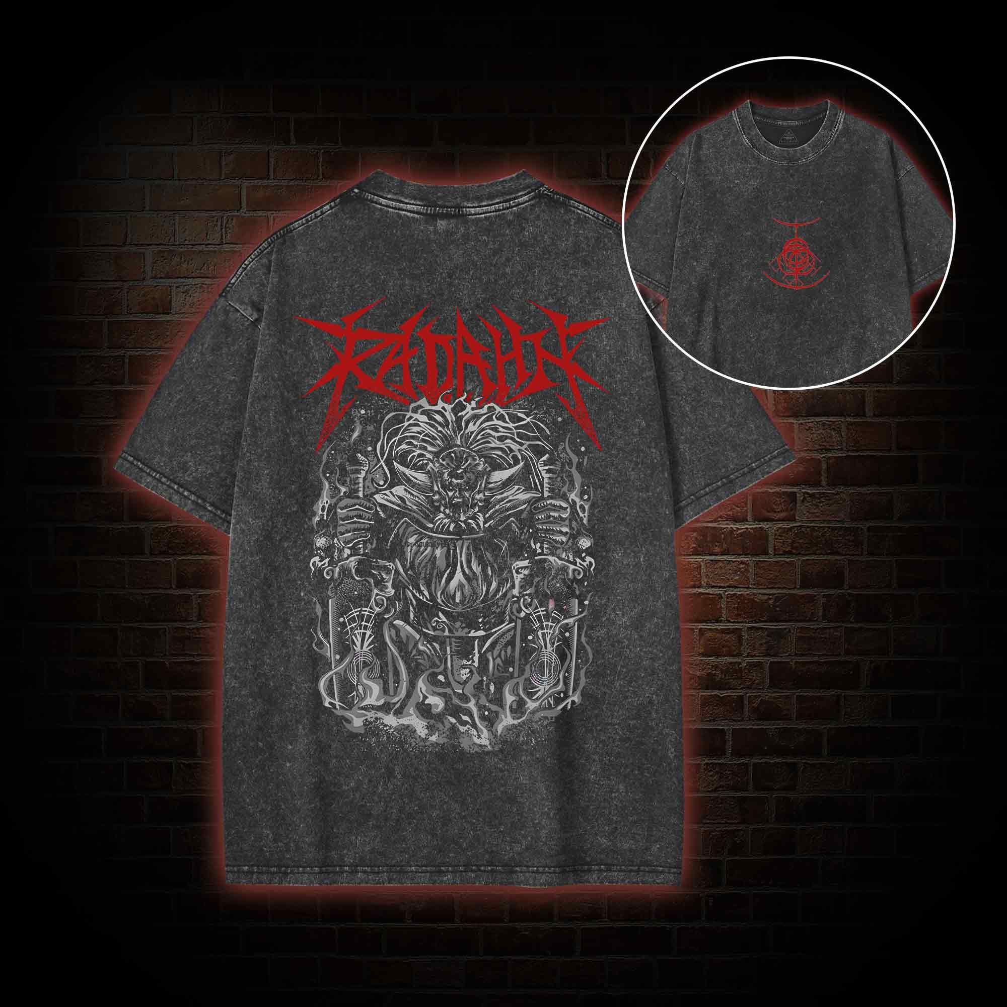 Gravity King Back Print Washed T-shirt