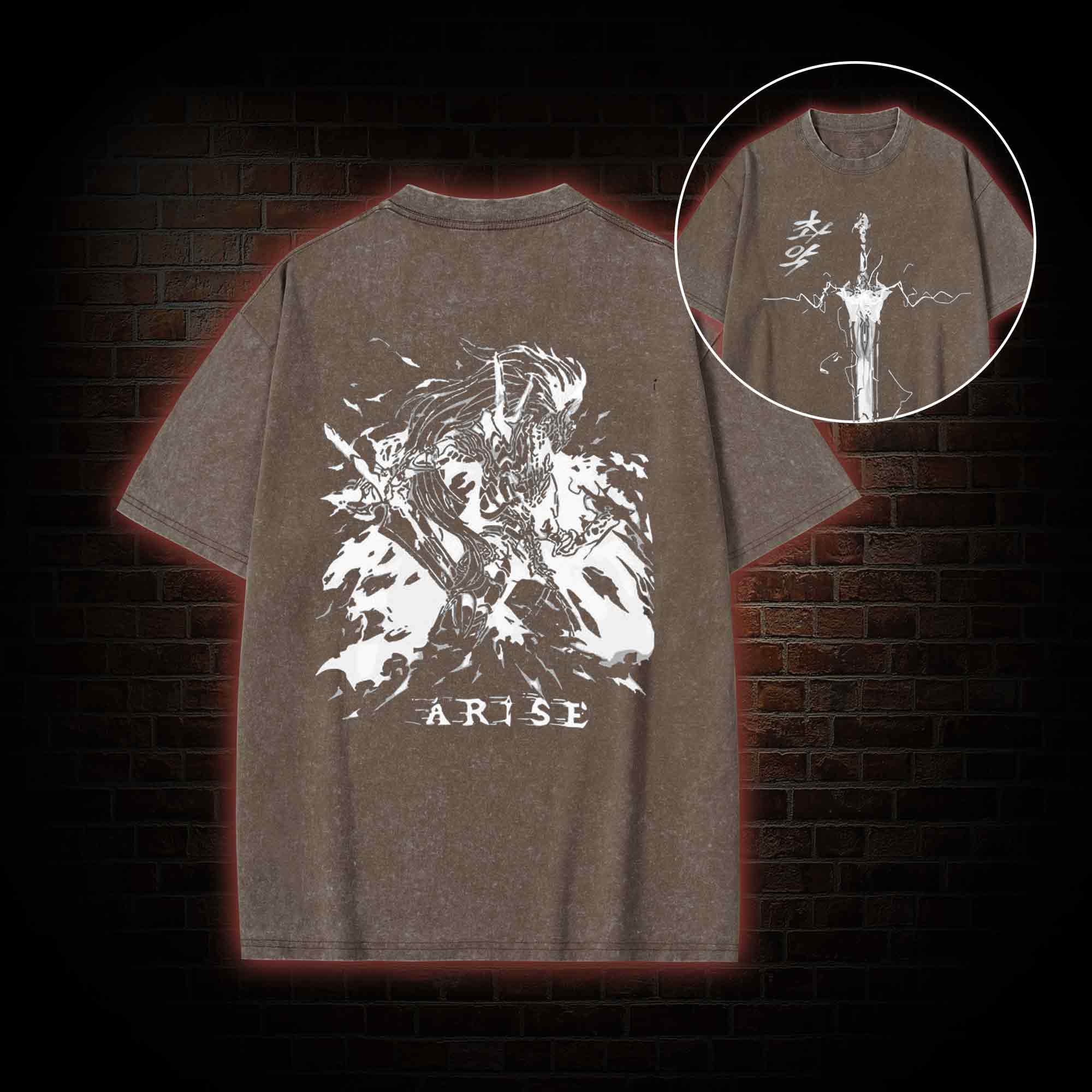 Weak Hunter Back Print Washed T-shirt