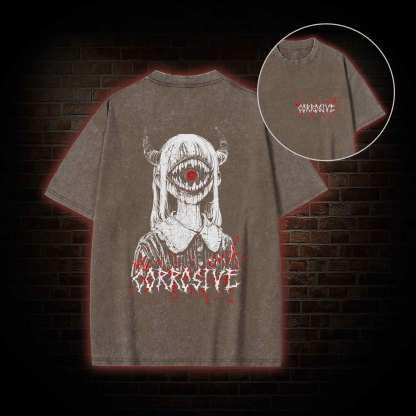 Corrosive Back Back Print Washed T-shirt