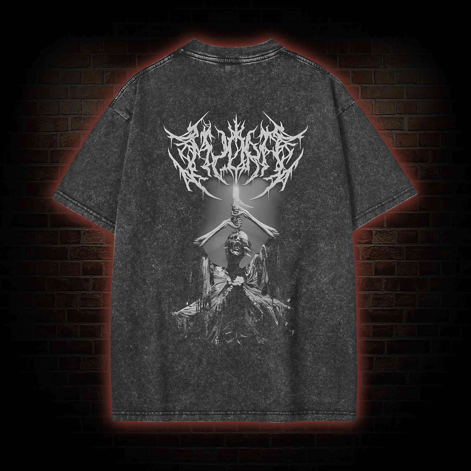 Forgive Me Back Print Washed T-shirt