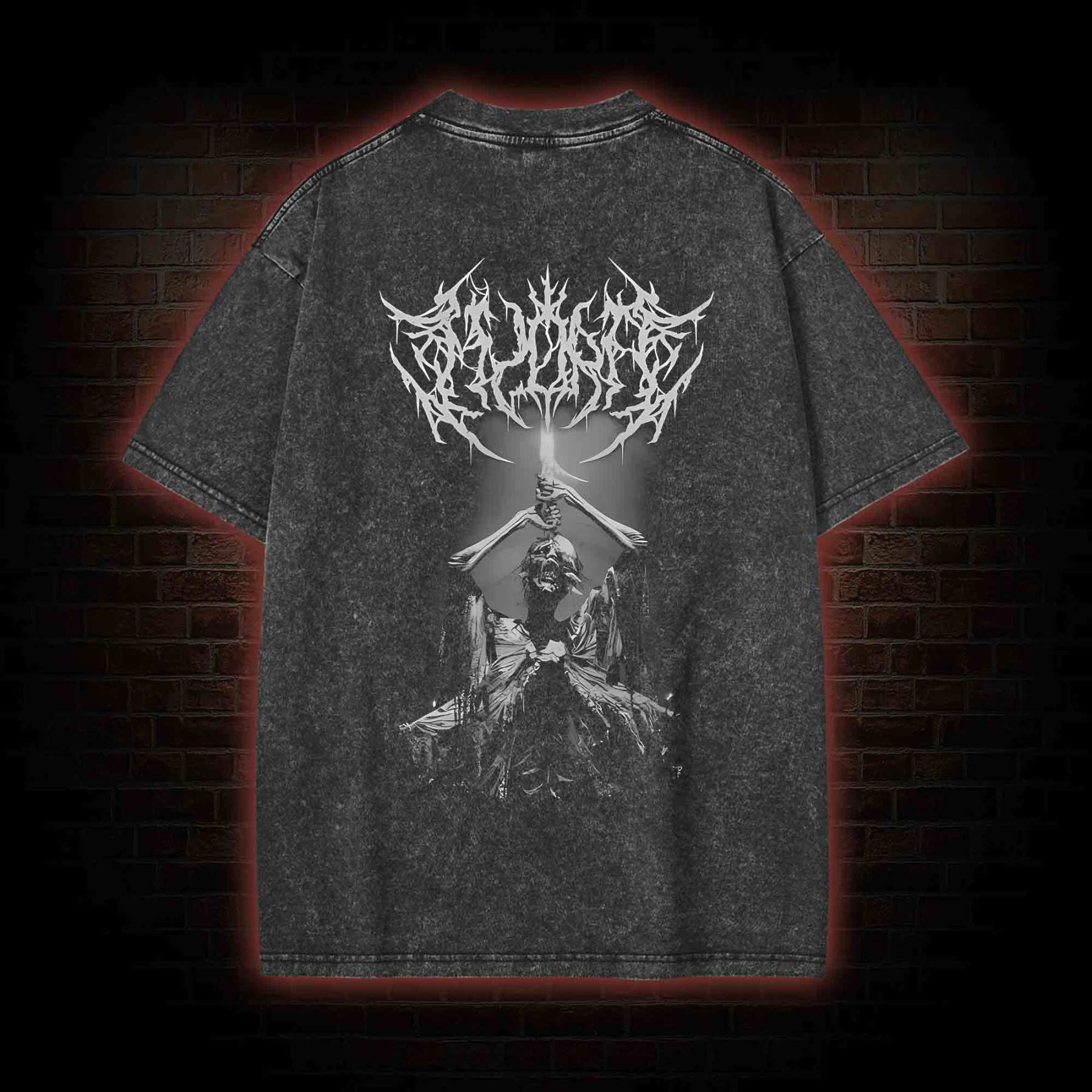 Forgive Me Back Print Washed T-shirt