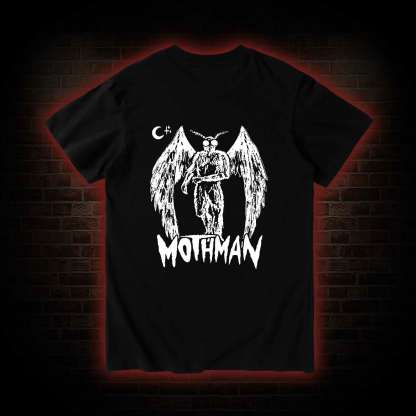Mothman Bcak Print T-shirt 